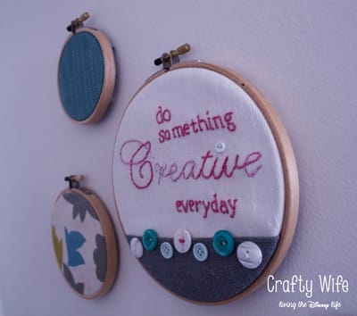 Embroidered Hoop Art by Crafty Wife