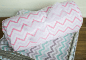 Learn how to sew with this easy 30 minute baby blanket tutorial, perfect for a beginner! Mama and baby will love the softness of the fabric and the thoughtfullness of this homemade gift. #sewing #crafts #homemade #baby