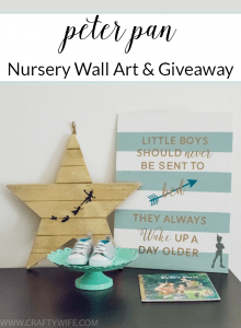 Create a sweet and sentimental piece of art for a little boy's room with this famous quote from J.M. Barrie's Peter Pan. Perfect for a Peter Pan Nursery!