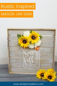 Celebrate Fall in Southern-style using my FREE Fall silhouette file and make your very own mason jar sign! So cute if you love rustic decor!