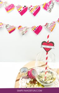 Washi Tape Heart Garland | Valentine's Day Craft | Holiday Crafts | Holiday Decor | Washi Tape Crafts | Washi Tape | Paper Crafts