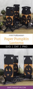 Paper Pumpkin Lanterns - I love lanterns but I hate spending money on them at the store so I decided to make my own mini Halloween paper lanterns instead. They're an easy DIY, cheap, and family friendly. And can be made with a Silhouette or Cricut machine!