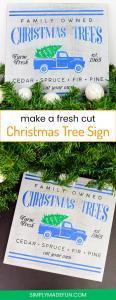 Christmas Tree Truck Sign - I am so obsessed with the Christmas Tree Truck decor and really wanted something of my own, but didn't want to pay for it. So I made my own Christmas Truck Sign to match my home decor with my Silhouette Machine and stencil vinyl.