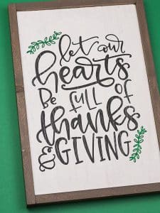 Reversible Hand Lettered Thanksgiving Sign